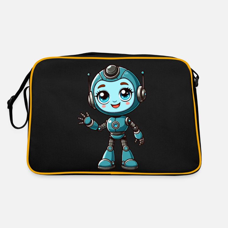 Roboter-Mädchen Retro Tasche