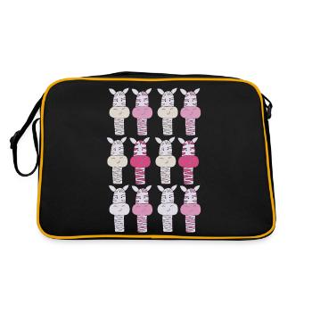 Zebra Pattern Pink - Retro Bag - black/gold - Back