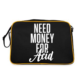 Need Money For Acid - Retro Tasche - Schwarz/Gold - Hinten