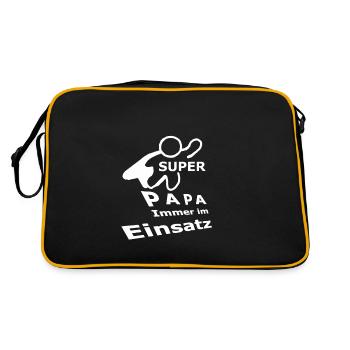 Super Dad always on duty - white - Retro Bag - black/gold - Back
