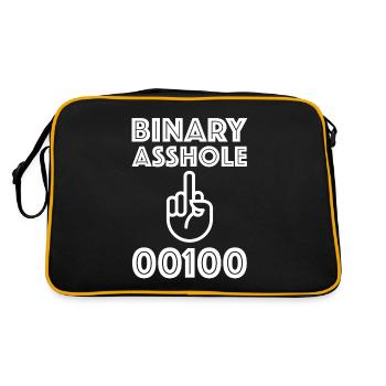 Binary Idiot | Math, Funny Spray, Code - Retro Bag - black/gold - Back