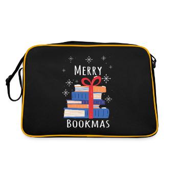 Merry Bookmas - Holiday Cheer for Book Lovers - Retro Bag - black/gold - Back