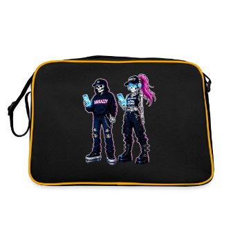Sarkazzy & Misty Cyberpunk Skelett Duo - Retro Tasche