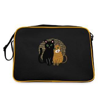 Two cute cats - Retro Bag - black/gold - Back