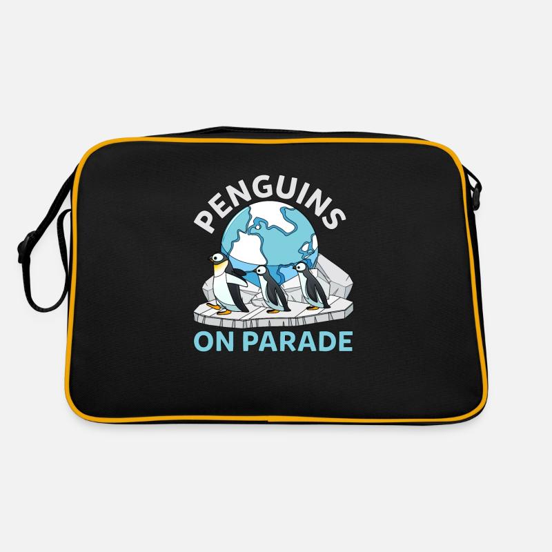Funny Antarctic Penguins On Parade Wildlife Retro Bag