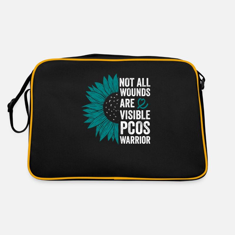 PCOS Kriegerin: Unsichtbarer Kampf - Retro Tasche - Schwarz/Gold