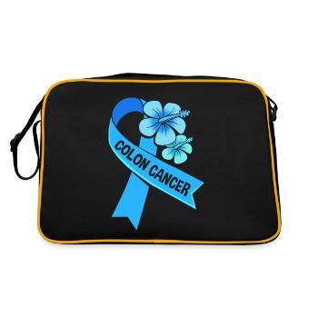 Darm Krebs Dickdarm - Retro Tasche - Schwarz/Gold - Hinten