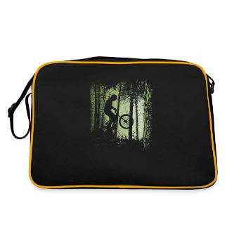 Forest Path Cyclist Dirt Bike Offroad Wheelie Bike - Retro Bag - black/gold - Back