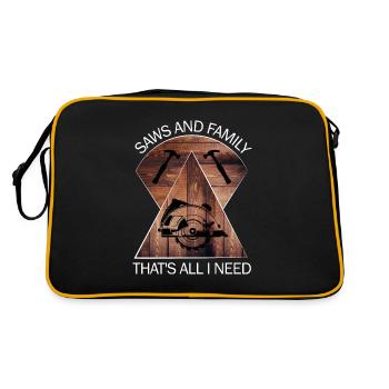 Carpenter, carpenter, carpenter, carpenter, craftsman, wood - Retro Bag - black/gold - Back