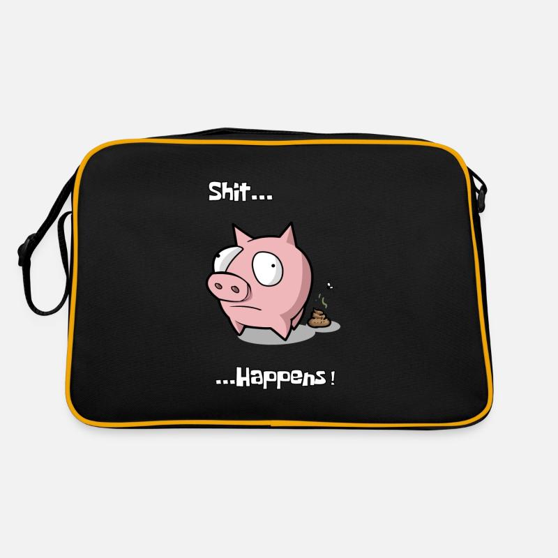 Schwein Schweinchen Sau Shit happens Geschenkidee Retro Tasche