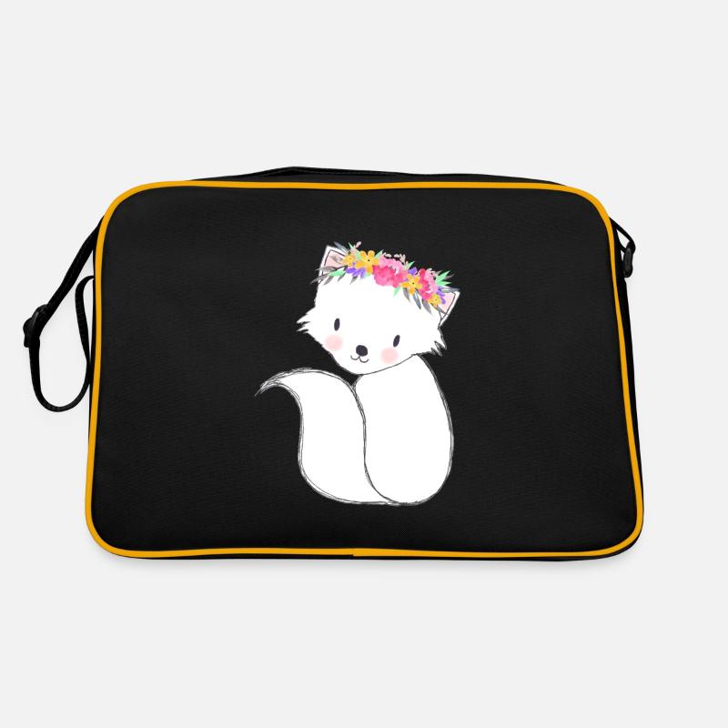 Petit renard mignon avec des fleurs Sac Retro