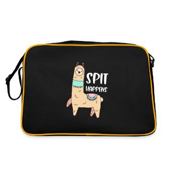 Cracher se passe Drôle lama citation avec un lama mignon - Sac Retro - noir/or - Dos