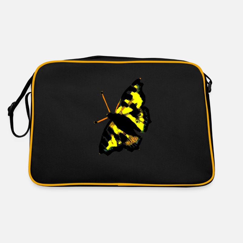 schmetterling - Retro Tasche - Schwarz/Gold