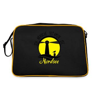 Vitamin See Nordsee - Retro Tasche - Schwarz/Gold - Hinten