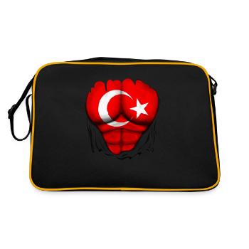 la Turquie Drapeau Déchiré Musculaires - Sac Retro - noir/or - Dos