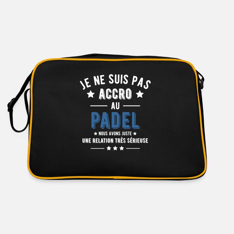 Pas accro padel cadeau - Sac Retro - noir/or