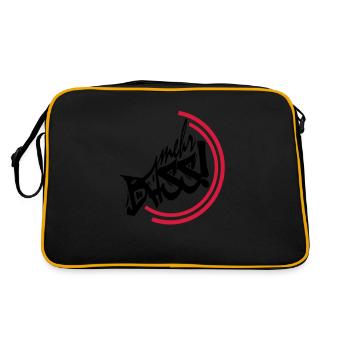 mehr bass - Retro Tasche - Schwarz/Gold - Hinten