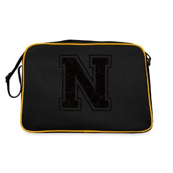Un caractère N in Grunge-Look - Sac Retro - noir/or - Dos