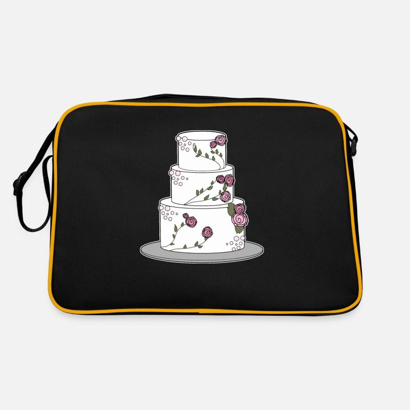 Hochzeitstorte - Retro Tasche - Schwarz/Gold