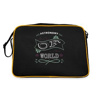 believe weightless night sky spaceship birthday - Retro Bag - black/gold - Back