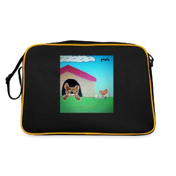 Chien dans la niche - Sac Retro - noir/or - Dos