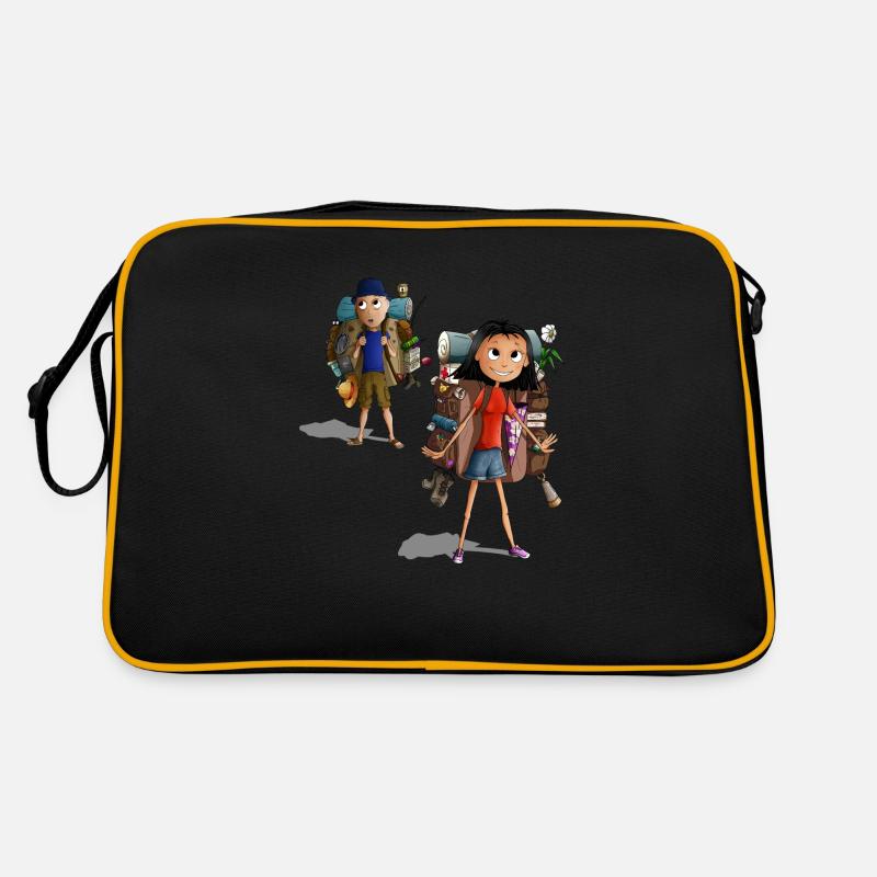 Dang-Kieu Vincent auf einer Reise - Retro Tasche - Schwarz/Gold