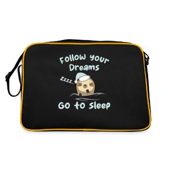 Follow your dreams, go to sleep - humour - Sac Retro - noir/or - Dos