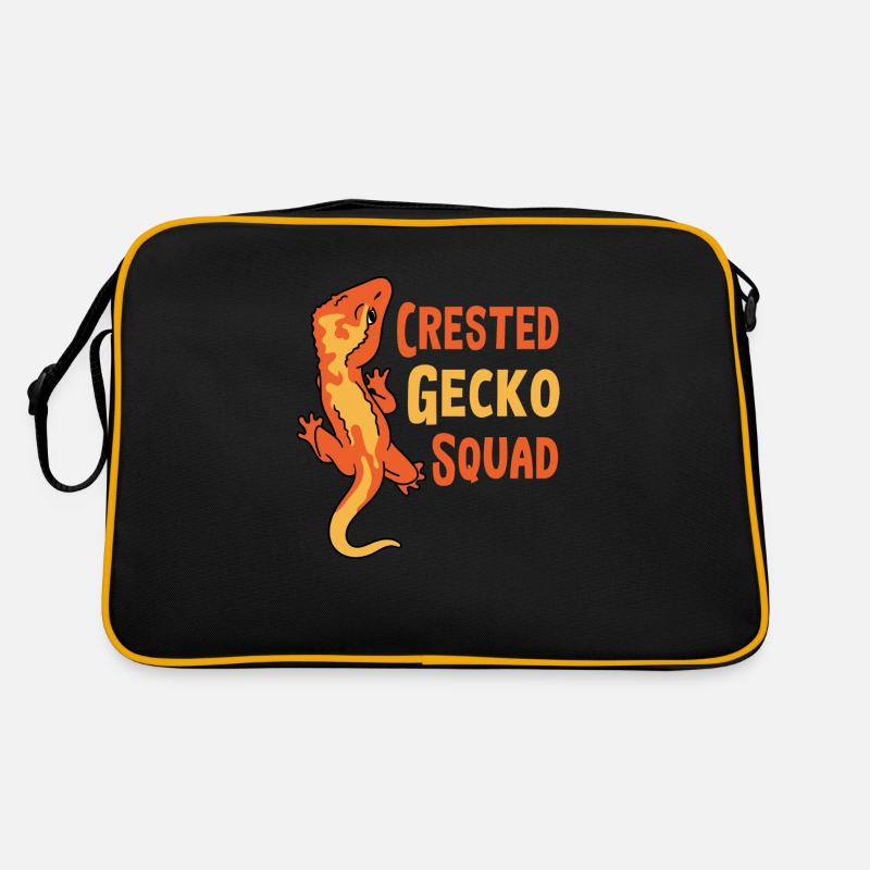 Crested Gecko Squad Nette Reptilien-Echse Retro Tasche