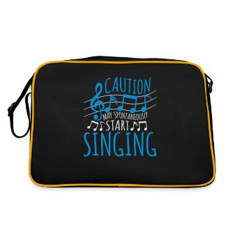 may spontaneously start singing - Retro Tasche - Schwarz/Gold - Hinten