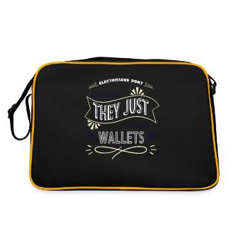 awesome engineer electrical electrician prop - Retro Tasche - Schwarz/Gold - Hinten