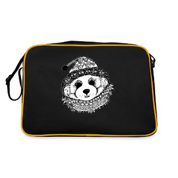 Weihnachten Eisbär Winter Bär Schnee Tier Tiere 2 - Retro Tasche - Schwarz/Gold - Hinten