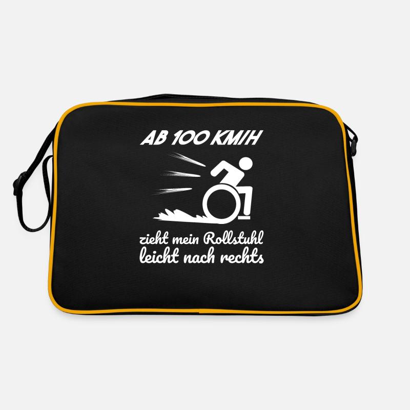 Rollstuhlfahrer Humor Rollstuhl Geschenk - Retro Tasche - Schwarz/Gold