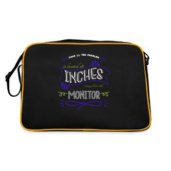 jokes gift idea gift ethical computer freak humor - Retro Tasche - Schwarz/Gold - Hinten