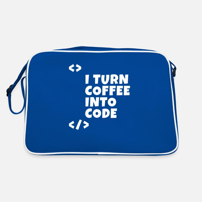 I turn coffee into code Programmierer Entwickler Retro Tasche