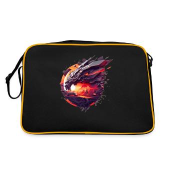 Polygon Vector Artwork für Sci-Fi Fans - Retro Tasche - Schwarz/Gold - Hinten