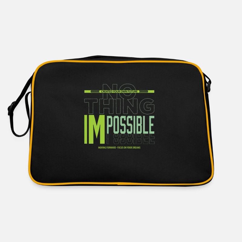 NOTHING IMPOSSIBLE - Retro Bag - black/gold