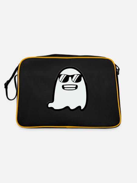 Ghost with Sunglasses - Retro Tasche - Schwarz/Gold - Hinten
