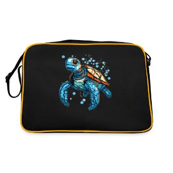 Turtle est composé de pixels - Sac Retro - noir/or - Dos