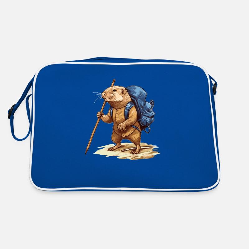 Mole rat explores nature while hiking Retro Bag