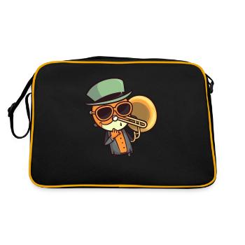Posaune im Comic Stil - Retro Tasche - Schwarz/Gold - Hinten