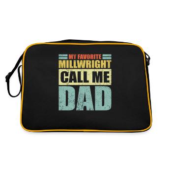 Vintage Mein Lieblingsmühlenbauer nennt mich Papa Vater - Retro Tasche - Schwarz/Gold - Hinten