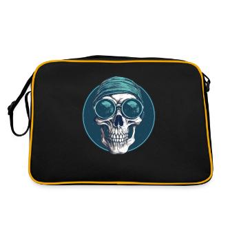 Crâne avec lunettes de soleil, crâne, squelette - Sac Retro - noir/or - Dos