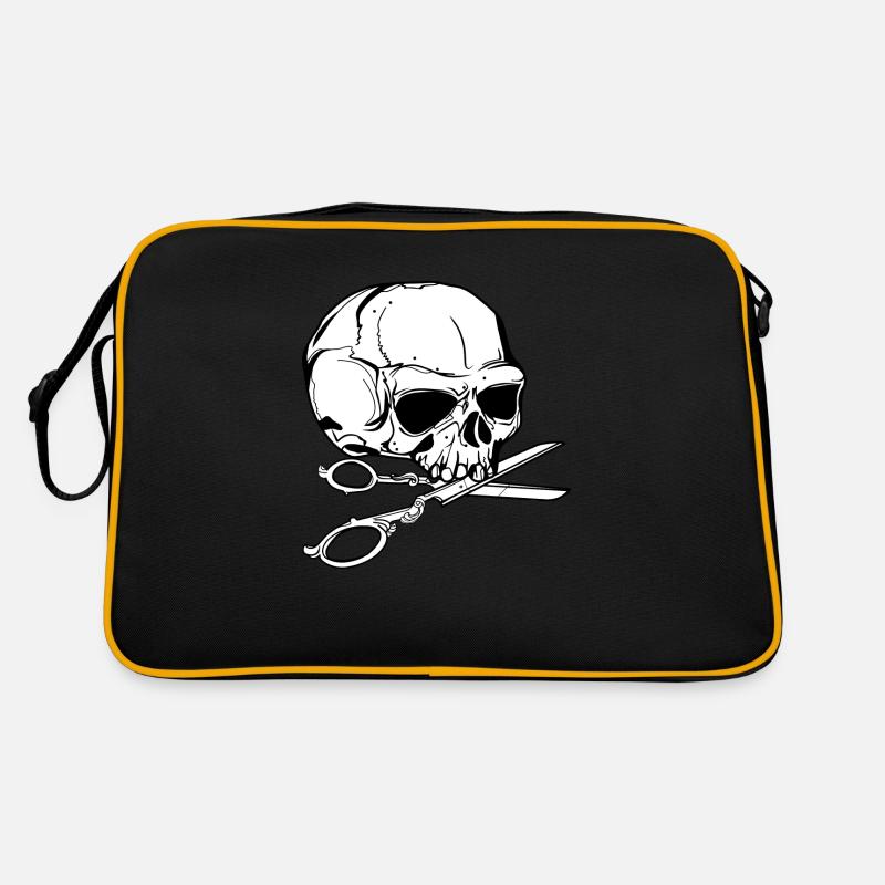 Schneider // Skull // Illustration - Retro Tasche - Schwarz/Gold