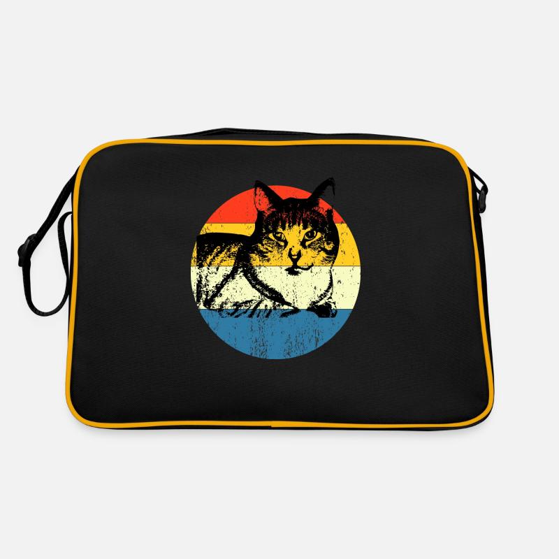 Retro Vintage Cute Cat Sunset Design Retro Bag