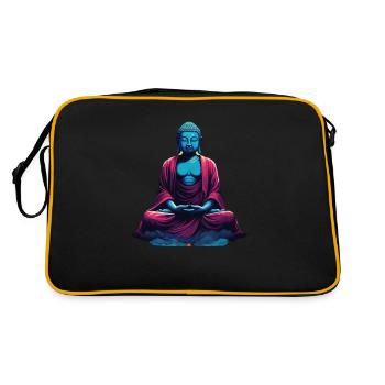 Bouddha bleu dans la méditation contemplation dualité - Sac Retro - noir/or - Dos
