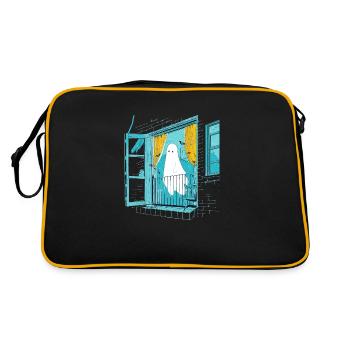 Spooky Ghost in the Window, Boo in the Window - Retro Bag - black/gold - Back
