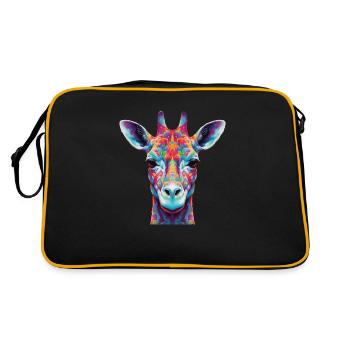 Psychedelic giraffe - Retro Bag - black/gold - Back