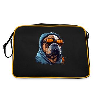 Urban Bulldog: Streetwise Bulldog-Vibes - Retro Tasche - Schwarz/Gold - Hinten