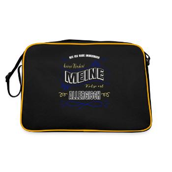 geburtstagsgeschenkidee falbkatze meerkatze - Retro Tasche - Schwarz/Gold - Hinten