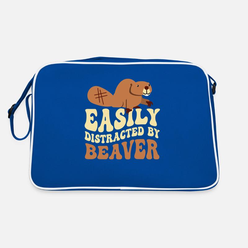 Facilement distrait par le castor animal rongeur Sac Retro